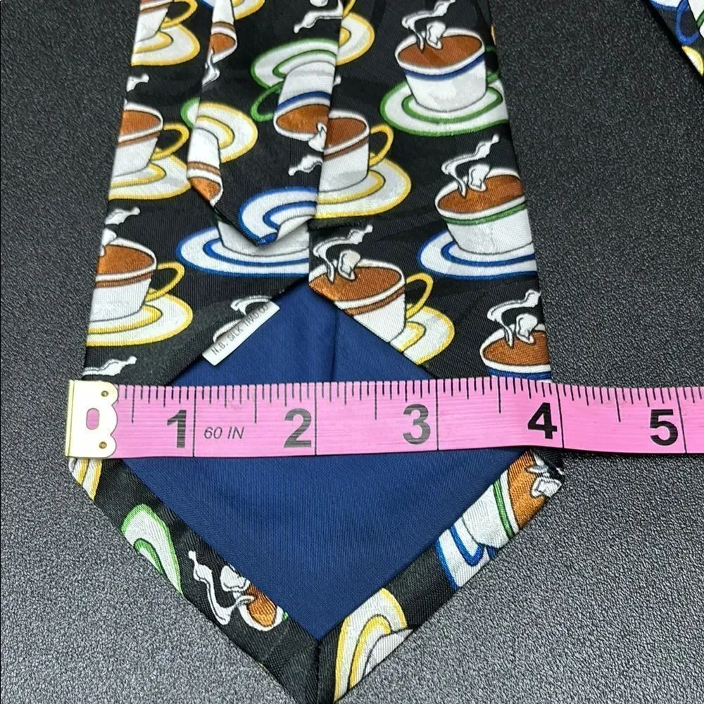 Renaissance Coffee Cup Patterned Silk Tie